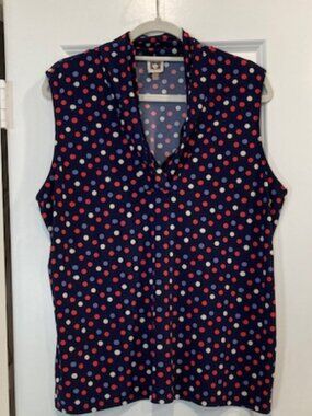 Anne Klein Polka Dot Sleeveless Blouse -  XL